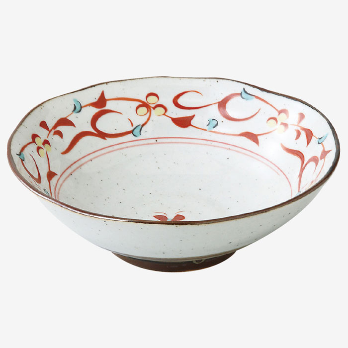 【選べる個数（1～10個）】 赤絵唐草　平小鉢　（325ml） (46160) 【送料込み価格】