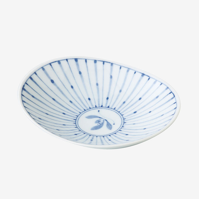 【選べる枚数（1～10枚）】十草蘭 楕円面皿 小(49399)【貨物輸送込み通貨価値】