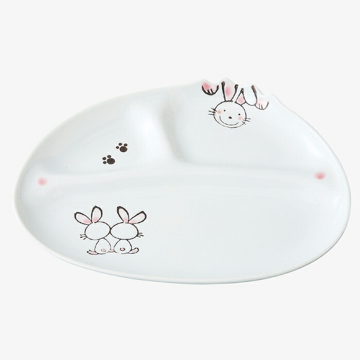 【選べる枚数(1~10枚)】うさぎ 仕切ミニプレート(60238) 【子供用食器】【送料込み価格】|ギフトギャラリー石橋