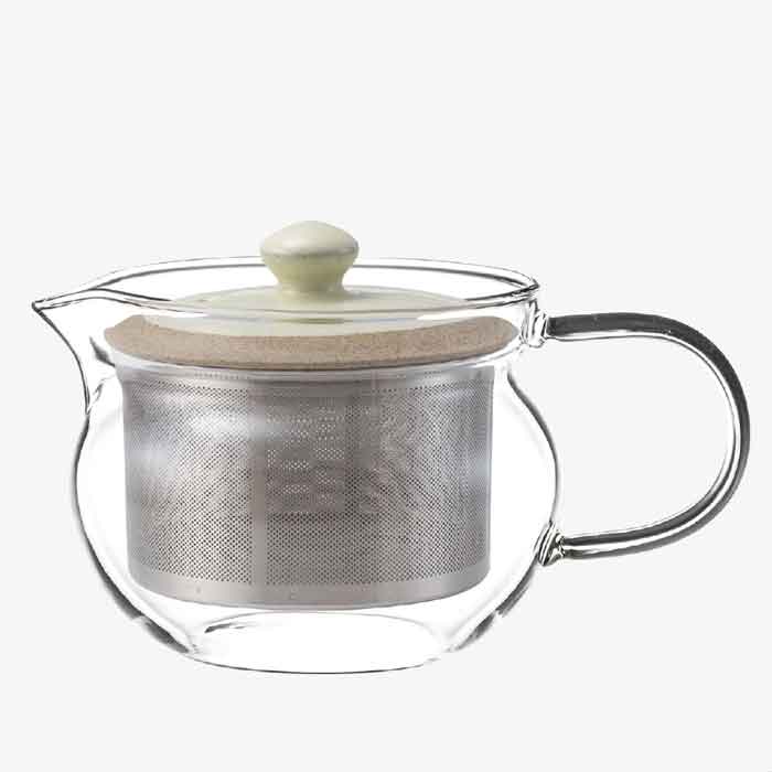 【選べる個数（1～10個）】ポタリー SS玻璃ポット（375ml）WT (74119)百貨店・ステンレス鋼茶こしクラシノウツワ【貨物輸送無料】