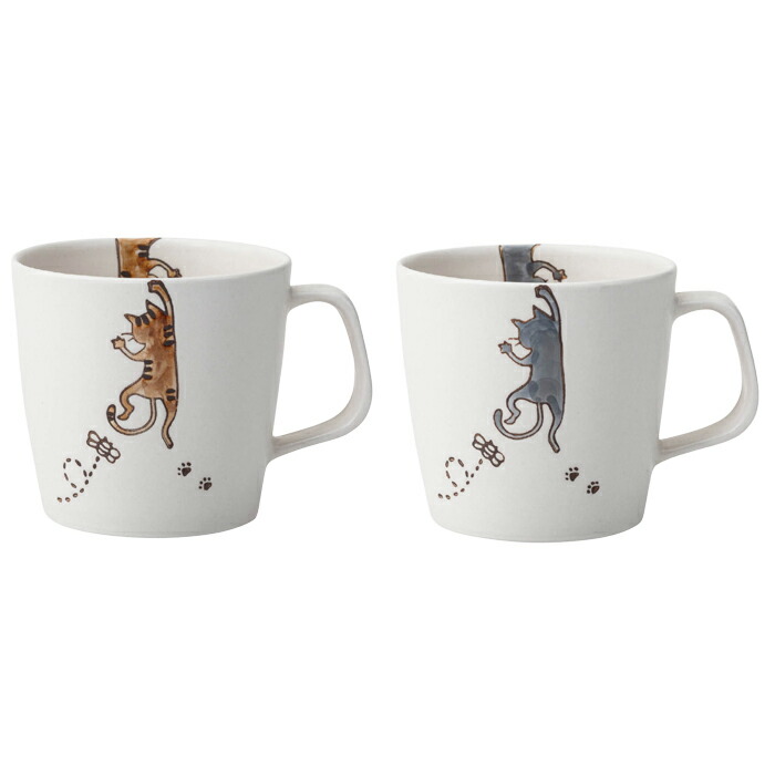 【選べる箱数（1～10箱）】neko  マグペア（茶・灰）（275ml）【貨物輸送込み通貨価値】