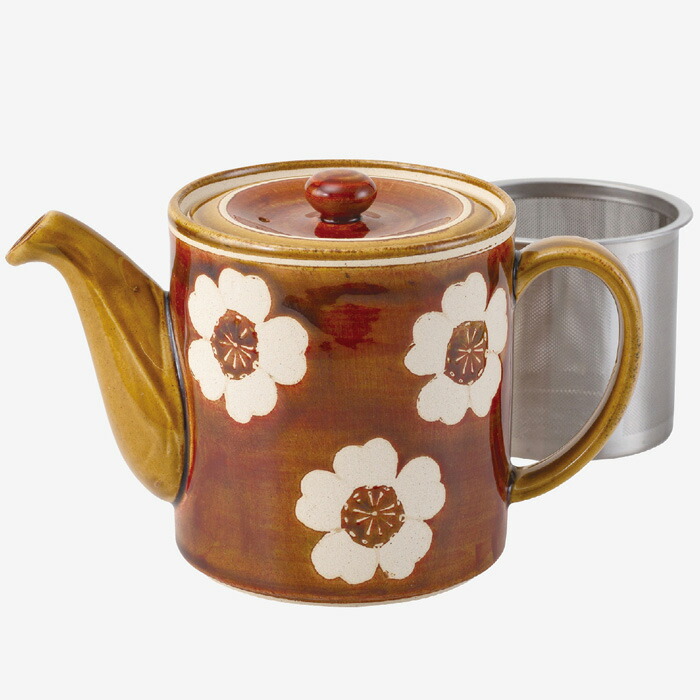 【選べる個数（1～10個）】三色菫 SSポット（BN）（400ml）百貨店・ステンレス鋼茶こし（25521）【貨物輸送込み通貨価値】
