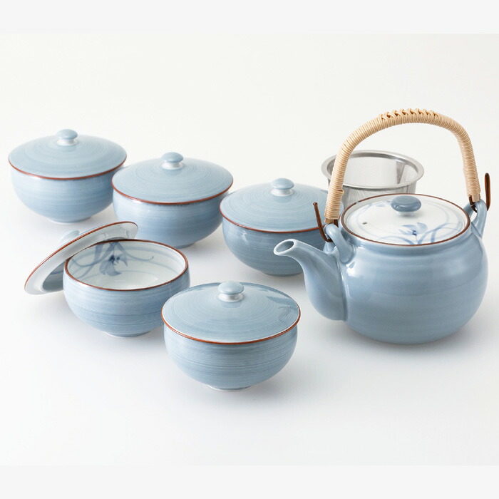 【選べる箱数（1～8箱）】 グレー蘭 　蓋付茶器揃 (PRICE GIFT-31050) 【送料無料】