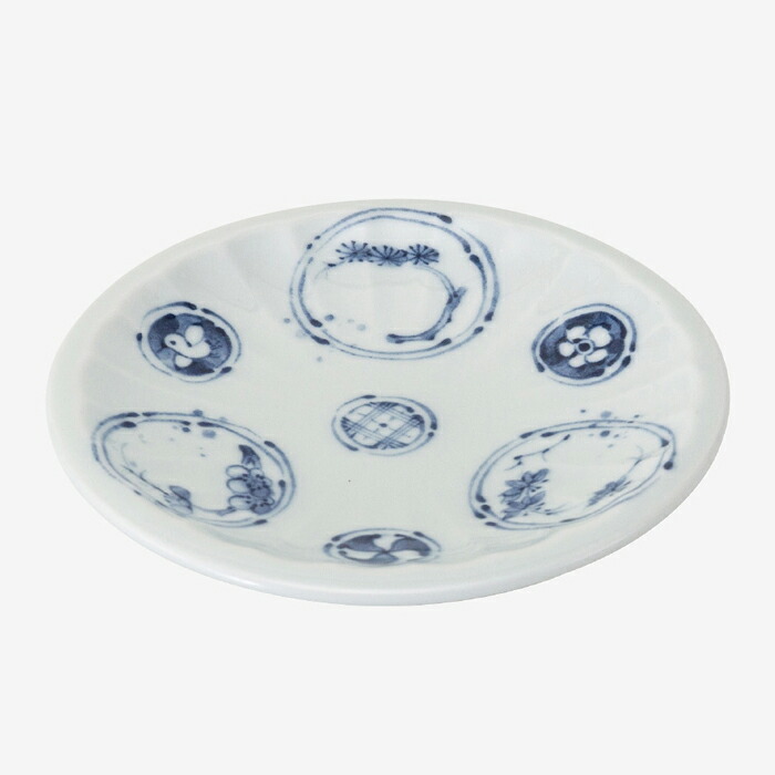 【選べる枚数（1～10枚）】 藍屋（AIYA） 藍染丸紋　小皿(φ11.5cm) (74182) クラシノウツワ 【送料込み価格】