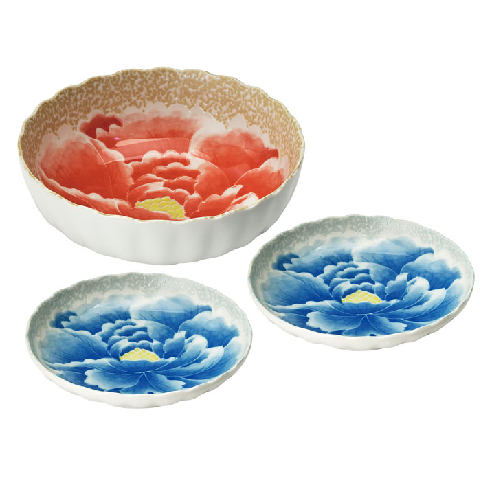 【選べる箱数（1～10箱）】桃山牡丹　小皿付き盛鉢（BO-102）【送料込み価格】｜ギフトギャラリー石橋