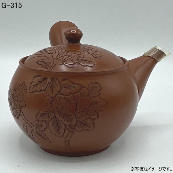 【分量制限事項：即日積み出し】常滑焼\u003cbR\u003e拓春朱泥糸菊急須（ダンボール箱）(常滑G-315)【貨物輸送込み必要経費】 急須-コーヒー・お茶用品-茶道具・湯呑・急須