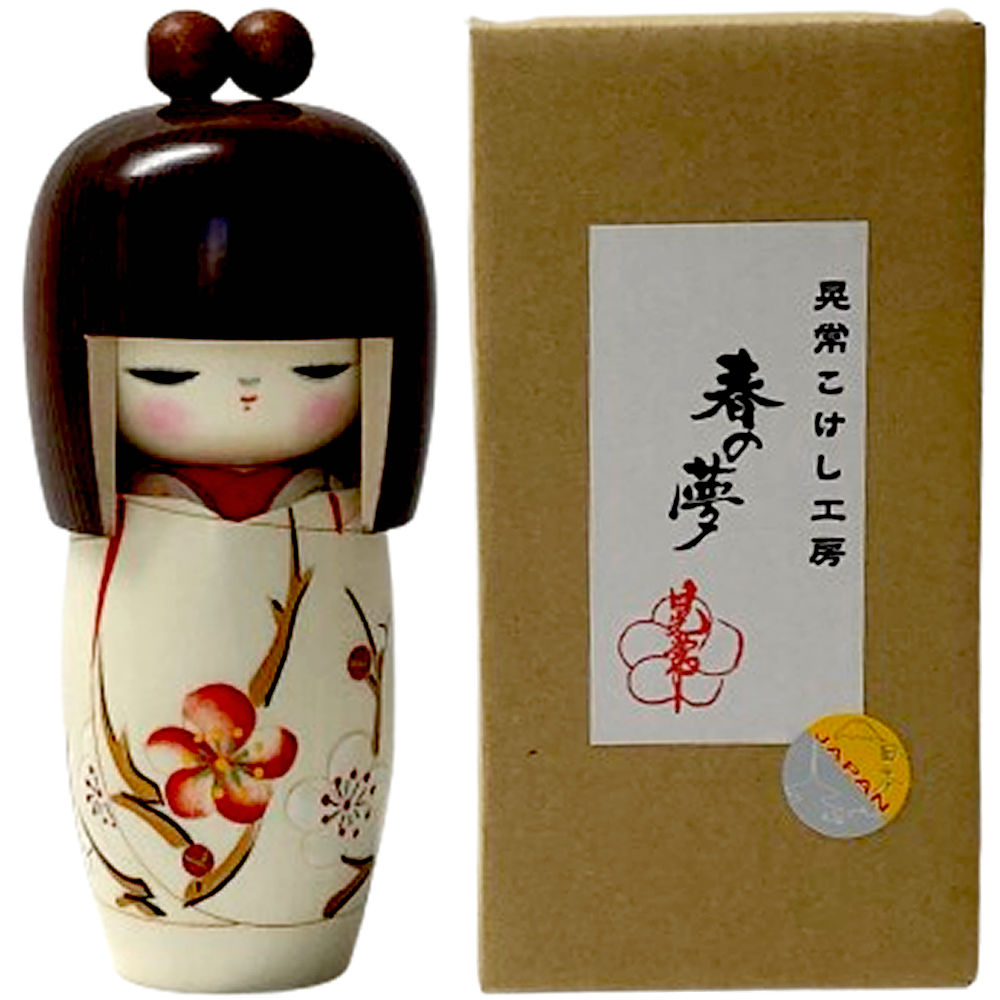 楽天市場】こけし 梅の花 赤 コケシ人形 創作こけし招福開運