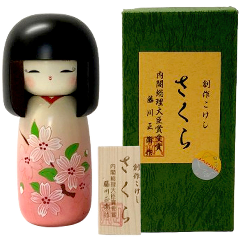稀少！ 田中 治正　創作 こけし kokeshi doll 人形 可愛い　おさげ 作並こけし本人型 Sakunami style kokeshi doll, Honnin-gata