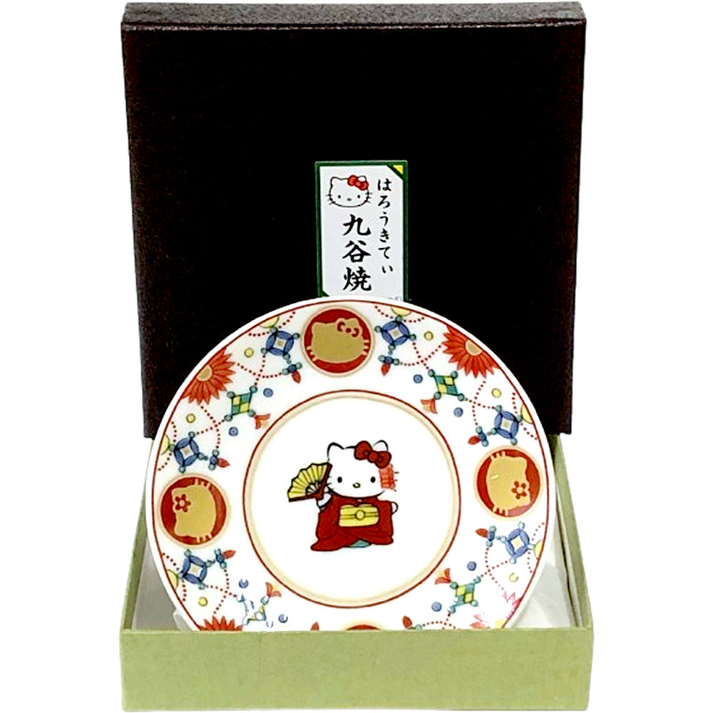 九谷焼 豆皿 瓔珞門 キティちゃん 飾り皿 ミニ絵皿ハローキティ 皿 小皿 絵皿 ミニプレート 日本のおみやげ 還暦祝 敬老の日 お祝い 贈り物 日本土産 インテリア サンリオ キティ ホームステイのお土産 日本製 磁器 可愛い 母の日プレゼント 縁起物 九谷 送料無料画像