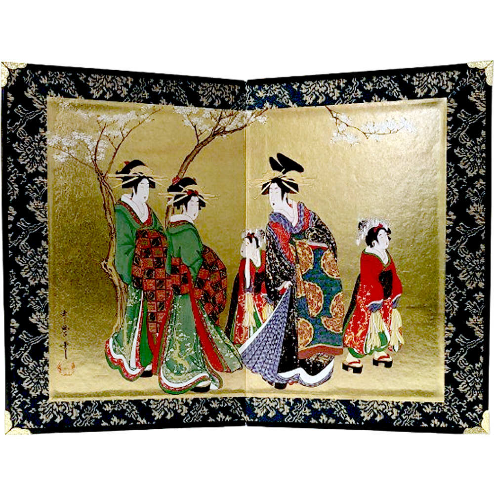 楽天市場】ミニ屏風 葛飾北斎 神奈川沖浪裏 日本の名画 中 二曲一双