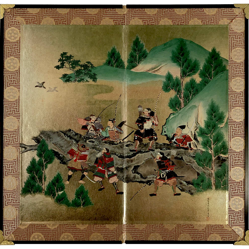 楽天市場 ディスプレイ品の為 特価 ミニ屏風 八幡太郎義家の東征 左双 みちのくをめざす源義家日本の名画屏風中 二曲一双屏風 和風インテリア屏風日本のおみやげ ホームステイのおみやげ 日本のお土産 メール便 送料無料 ホームステイのおみやげ専門店