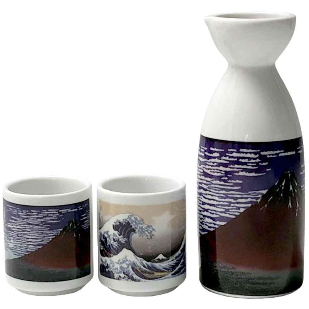 酒器　和物　陶芸　27cm　焼き物　浮世絵　置物　インテリア 楽天市場】酒器 とっくり おちょこセット 浮世絵 美人画徳利 1個