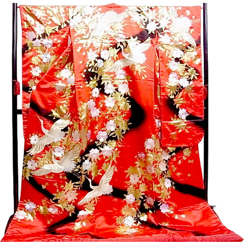 打掛 御芽出度お召しもの 花嫁御寮お召しもの 色打掛 桜と心うれしい鶴 金彩 佐賀錦晴れ晴れしい 御芽出度 内掛け 正絹 鶴 御芽出度 お召しもの 良品 貸お召しものの売りわたす 買いもとめる通貨価値 打掛売りわたす 縁起物 御芽出度活動写真 インスタ 活動写真 和風 室内装飾 和装 御芽出度 花嫁御寮 打ち掛け 廟堂挙式 吉祥打掛 色打ち掛け 貨物輸送無料