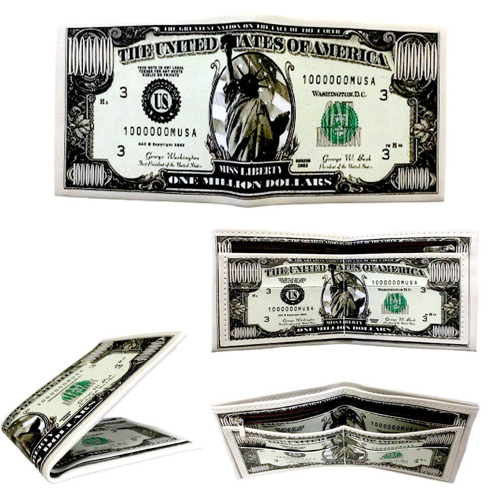 楽天市場】【送料無料】マネープリント2つ折り財布【100ドル柄