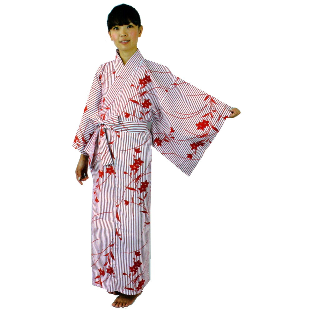 品 外国人向け浴衣 福寿 赤 S