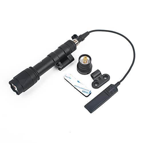 シュアファイア M600C (M640C) タイプ スカウトライト フラッシュライト （M-LOK&20mmレールマウント付） 800ルーメン サバゲー タクティカルライト リモート&プッシュスイッチ付 (ブラック)