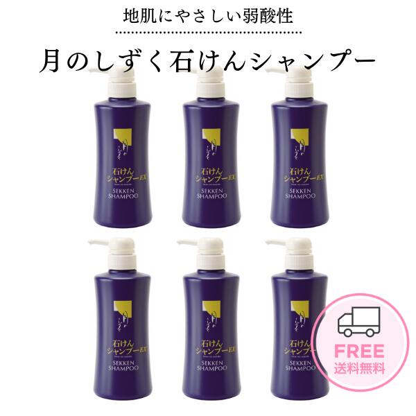 月のしずく 石ケンシャンプー 500ml 6本仕掛ける ゆの里 髪と頭皮に分かりやすいシャンプー つやと明滅する光を与え洗滌やコンディショナーが不必要です。荷拵え不可【貨物輸送無料】【SS】