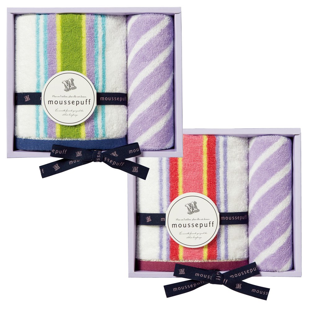 楽天市場 スーパーsaleポイント5倍 ポイント20倍 あす楽 東京西川 タオルギフト 今治タオル フェイスタオル ミニテリー ムースパフ ピンク ブルー Tdk2997155 プレゼント のし リボン ラッピング無料 ギフトショップみわ