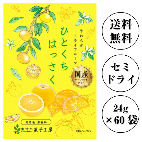 最大72％オフ！ 南信州菓子工房 国産ひとくちはっさく24g×60袋 国産 はっさく使用 ドライフルーツ包装不可 fucoa.cl