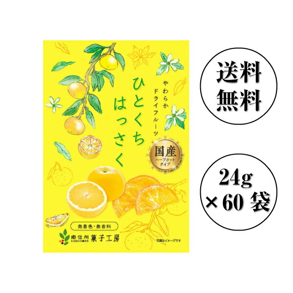 南信州菓子工房 国産ひとくちはっさく24g×60袋 国産 はっさく使用 ドライフルーツ包装不可