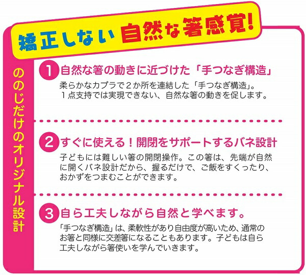 自然に箸の使い方を学んでいくことができる魔法のおはし 特価キャンペーン ののじ はじめてのちゃんと箸 S Sサイズ 18cm レッド