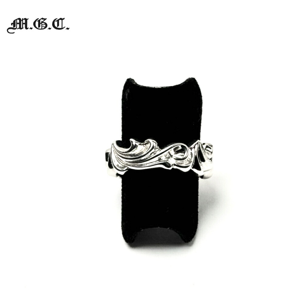【M.G.C.】ウェーブリング 白仕上げ シルバーアクセサリー 波 ゴシック シルバー925 SILVER925 ゴシック 白仕上げ 綺麗 ユニセックス 男女兼用アクセサリー プレゼント ギフト