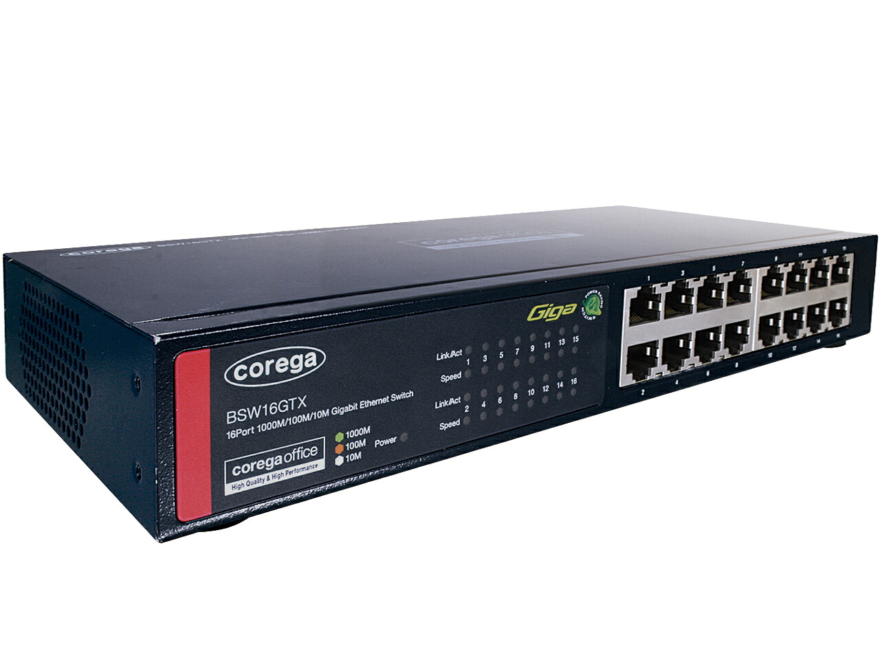 【楽天市場】COREGA(コレガ) CO-BSW16GTX 16ポート Giga 電源内蔵 スイッチングハブ【kk9n0d18p】:GIGA ...