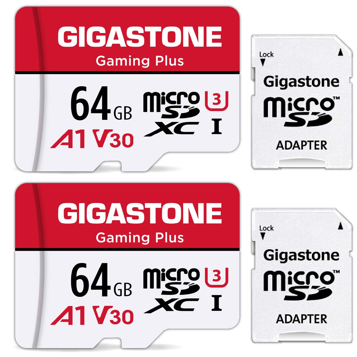 【Switch 1専用】 GIGASTONE マイクロsd歌留多 64GB 2個書き割り Gaming Plus 盛りだくさん固定ディスク microSDXC UHS-I A1 V30 U3 C10 95MB/s 4K UHD \u0026 Full 固定ディスク 映像 SDアダプタ1枚付き添い人 貨物輸送無料【5年引きうける】