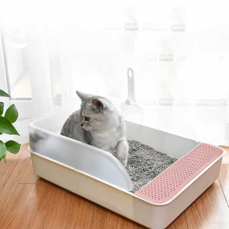 特価品コーナー☆ 猫トイレ ネコのトイレ オープンタイプ ハーフカバー ペットトイレ 猫トイレ本体 トイレ掃除 キャットトイレ 猫用 ネコ用 小型犬用 ねこ  トイレ 砂落とし 猫砂 コーナン 飛び散り防止 消臭 防臭 室内 ニオイ対策 スコップ付き おしゃれ かわいい www ...