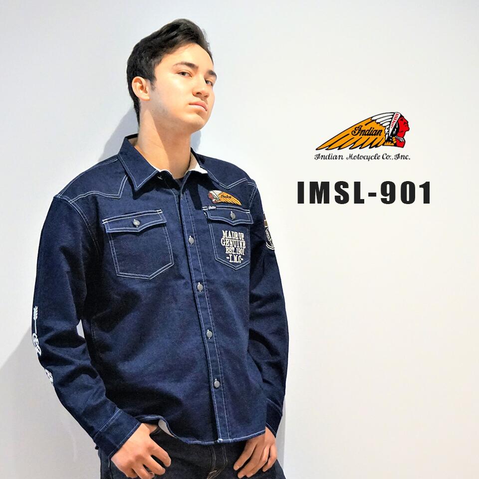 楽天市場 Indian インディアン カットライクデニムシャツ 長袖シャツ Indigo Imsl 901 Gigen 楽天市場店