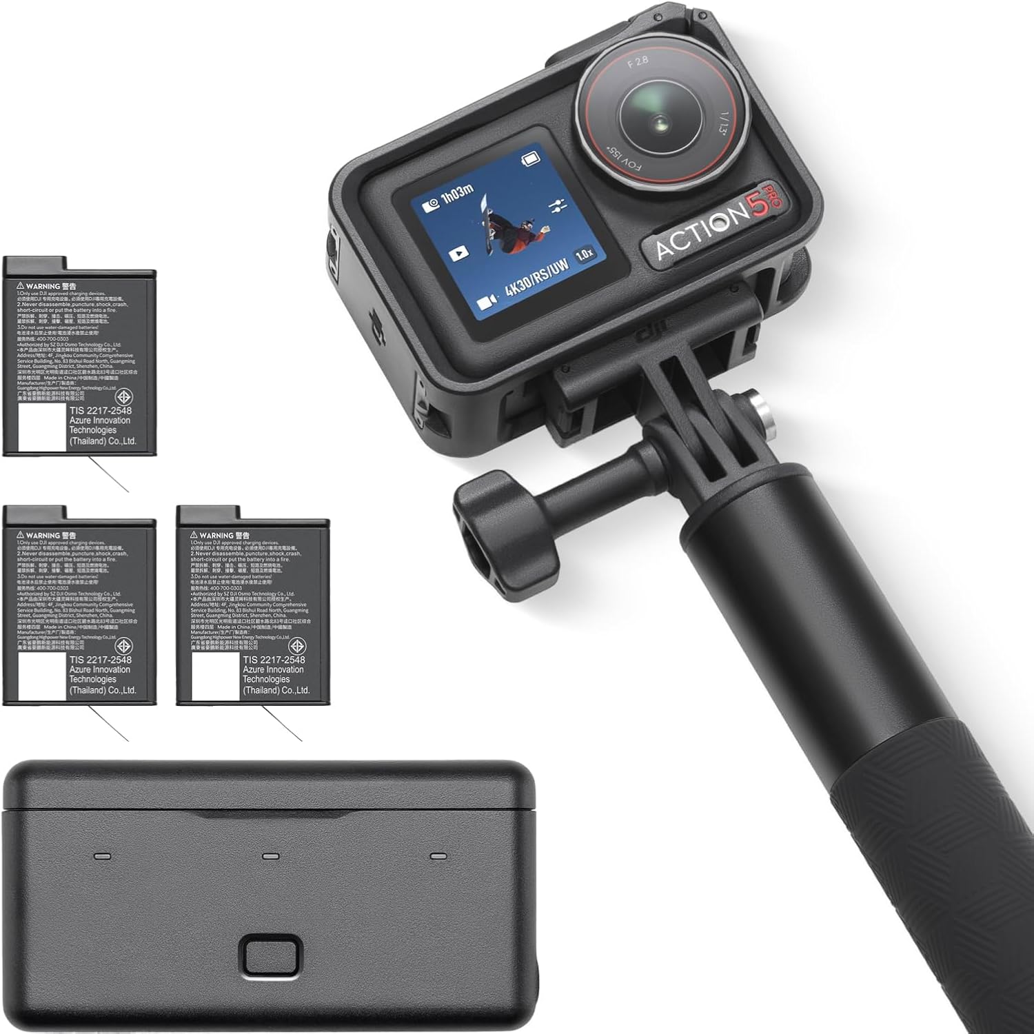 DJI Osmo Action 5 Pro 冒険ジャズバンド 動き写真器4K 1/1.3in検出器付き添い人 12第四次元の長時間駆動動力蓄電池（3個） 手ブレ手を加える デュアルOLED振り合う画面 雨合羽 旅する vlog 写真器 ウェアラブルカメラ 映像映画化用写真器