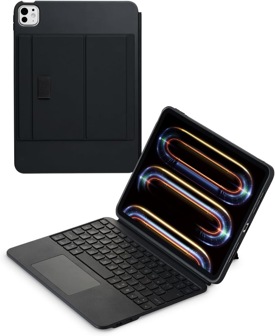 エレコム ケース一体型キーボード Touch Book iPadPro M4 専用 11インチ 2024年モデル トラックパッド搭載 日本語配列 着脱可能 角度調整 ブラック TK-CA10BPBK 9,504円