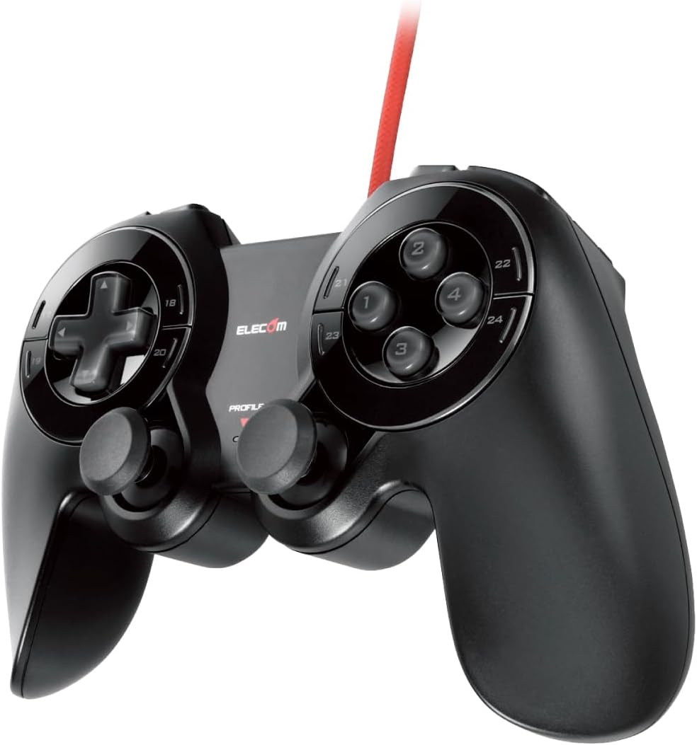 楽天市場】エレコム ゲームパッド USB 24ボタン MMO向け ブラック JC