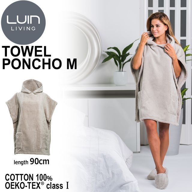 LuinLiving ルインリビング 北欧雑貨 ユニ一発やる 着る西洋手ぬぐい ポンチョタオル M ベージュ PONM-BE