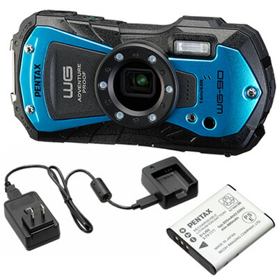 PENTAX ペンタックス WG-90（青碧）＋乾電池＋申し受ける器一揃いの道具書き割り【wg90set】