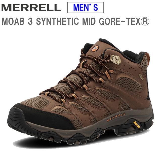 メレル MERRELL 【メンズ】【ワイド】モアブ 3 シンセティック ミッド ゴアテックス【アース】 M500253W MOAB 3 SYNTHETIC GORE-TEX 防水 登山