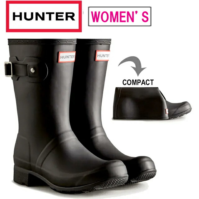 HUNTER★トリコロールロゴ ショート ウェリントンブーツ 79336_WFS2353RMABLK_WOMENS_ORI