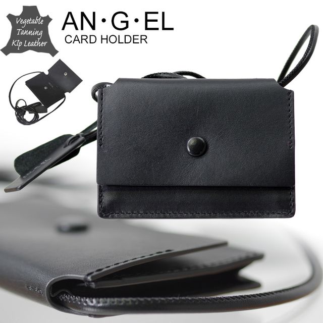 AN・G・EL アンジエル CARD HOLDER 着脱同盟罷業一回り 本革 歌留多保持者 キップなめし革