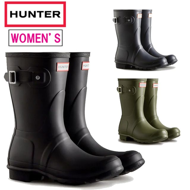 HUNTER ブラックショートレインブーツ UK5 HUNTER ブラック ショートレインブーツ uk5 24cm 楽天市場