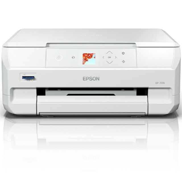 EPSON エプソン A4カラーインクジェット複合機 EP-717A カラリオ/6色/Wi-Fi/1.44型液晶 ホワイト 単品購入のみ可(同一商品であれば複数購入可) クレジットカード決済 代金引換決済のみ|GIMMICK