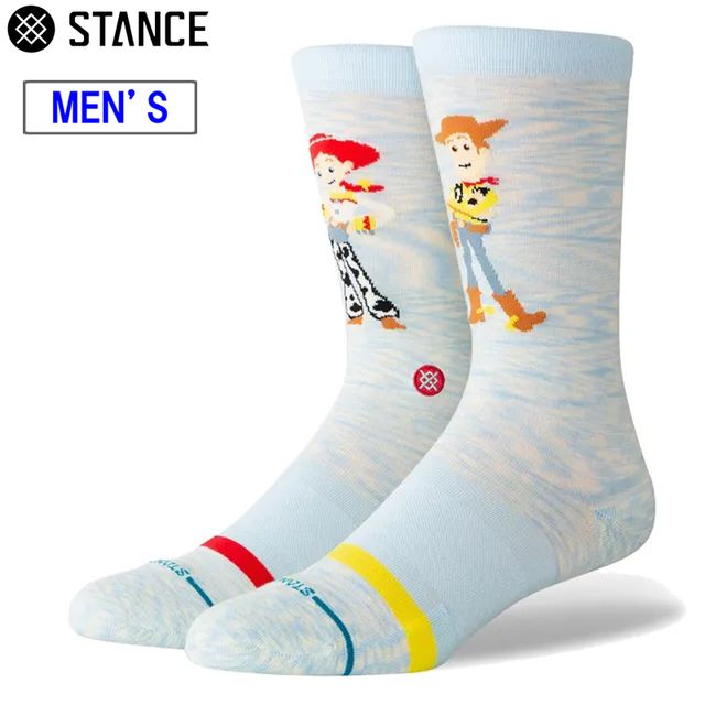 STANCE スタンス 【メンズ】ベストフレンド クルー 【ライトブルー】【L/25.5-29.0cm】A545D24BES BEST FRIENDS CREW トイストーリー ウッディ ジェシー画像