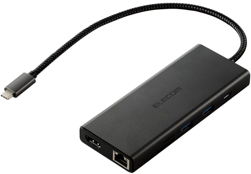 ELECOM エレコム Type-Cドッキングステーション/USB PD対応/USB-A×4/USB-C×2/HDMI/SD+microSD/LAN/ブラック DST-100BPBK|GIMMICK