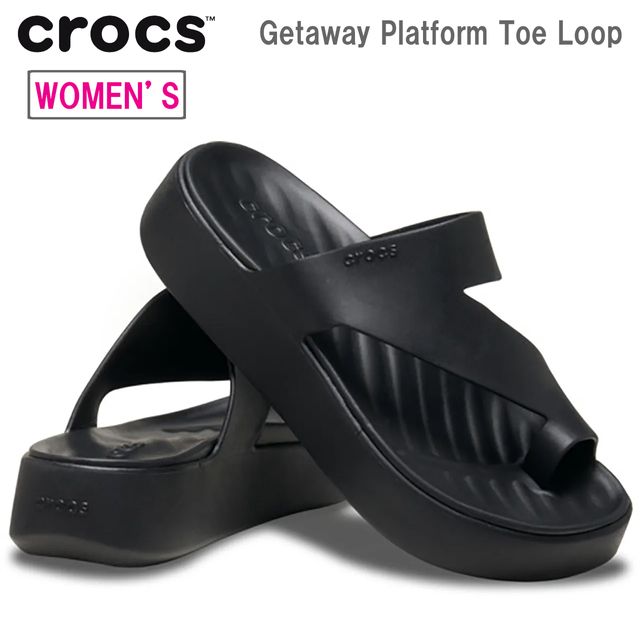 【楽天市場】crocs クロックス 【レディース】ゲットアウェイ トゥー ループ 【ブラック】 210834 Getaway Platform ...