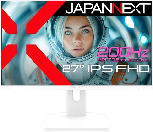 JAPANNEXT ジャパンネクスト フルHD対応 27型ゲーミングモニター(IPS/200Hz/DPx1/HDMIx2/スピーカー/チルト/非光沢) JN-IPS27G200F-W 単品購入のみ可（同一商品であれば複数購入可） クレジットカード 代金引換決済のみ