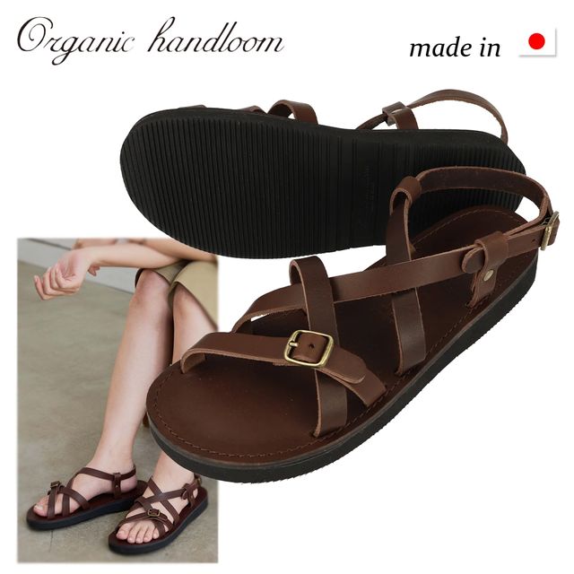 オーガニックハンドルーム organichandloom 【ユニセックス】ガヤ GAYA 【ダークブラウン】OH001208 日本製 本革 サンダル