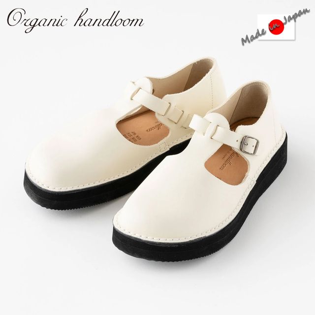 organichandloom オーガニックハンドルーム 【レディース】グナ プラットホーム 【象牙色】 OH024010 日本製 本革 なめし革シューズ