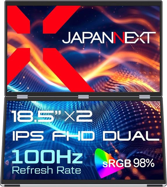 JAPANNEXT ジャパンネクスト フルHD18.5型デュアルモバイルディスプレイ(IPS/Type-Cx3/miniHDMIx2/スピーカー/2年保証) JN-DMD-IPS185F 単品購入のみ可（同一商品であれば複数購入可） クレジットカード 代金引換決済のみ｜GIMMICK