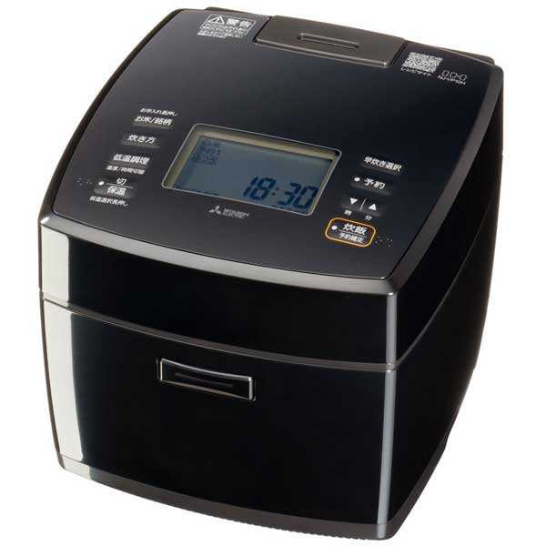 MITSUBISHI 三菱 NJ-VP18H-B 黒曜 IH炊飯器 10合炊き 備長炭 炭炊釜 熾火 超音波吸水 低温調理機能 ダブル備長炭コート「熾火おきび」の高級モデル。|GIMMICK