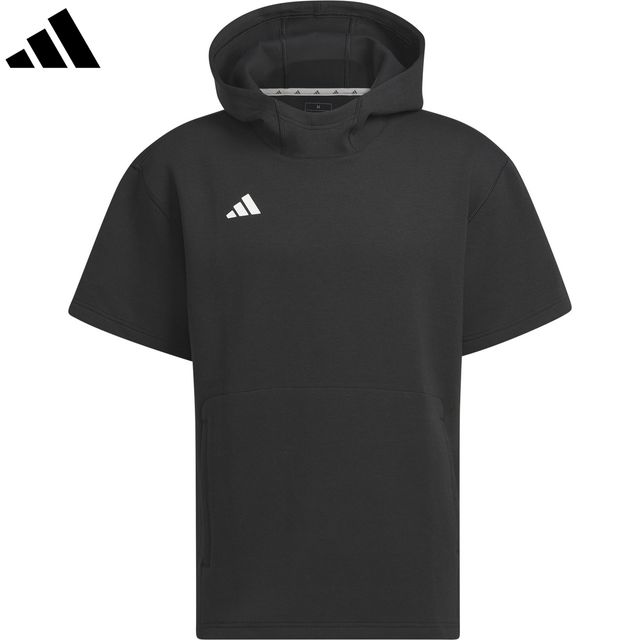 adidas アディダス 【ユニセックス】ダグアウト 半袖 パーカー 【ブラック】 JRY93 野球ウェア