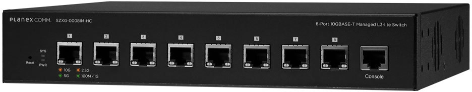 PLANEX プラネックスコミュニケーションズ 8ポート 10GBASE-T マネージドL3 liteスイッチ 高冷却モデル SZXG-0008IM-HC